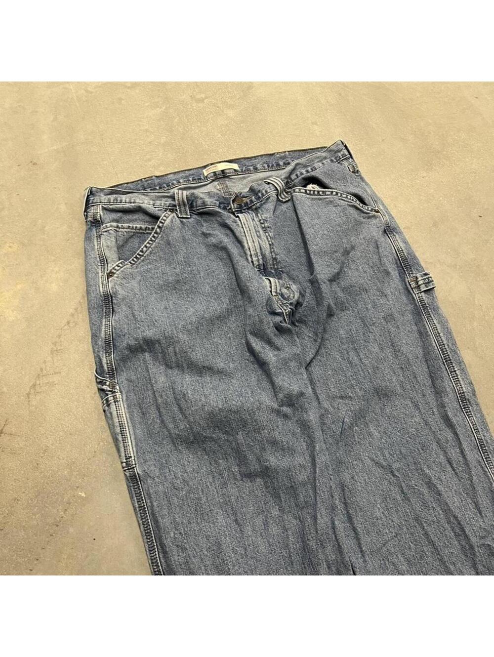 Levi Strauss Signature Carpenter Jeans Men’s 40x32 Light Wash Relaxed Fit Denim